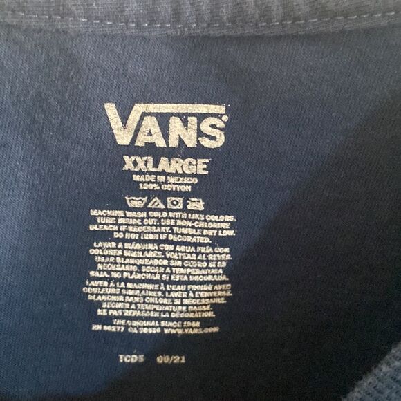 VANS Men’s “ Waffles Del Sole” Blue 100% Thick Cotton T Shirt Size XXL - Picture 2 of 3